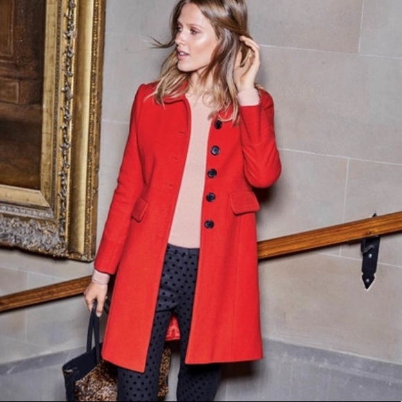 Boden Jackets & Blazers - Boden Red Pea Coat for Women